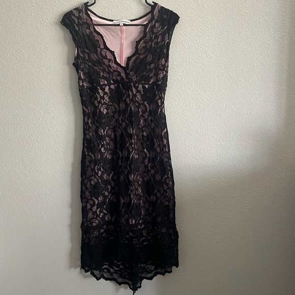 Almost Famous Midi Black Lace Dress Size Large - Picture 1 of 10